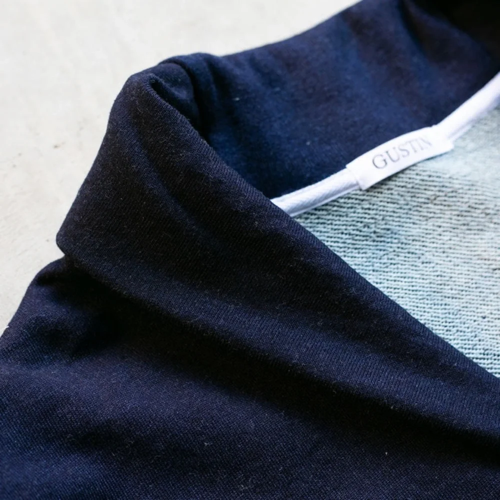 GUSTIN FRENCH TERRY CARDIGAN - DARK INDIGO DYE - Picture 5 of 9